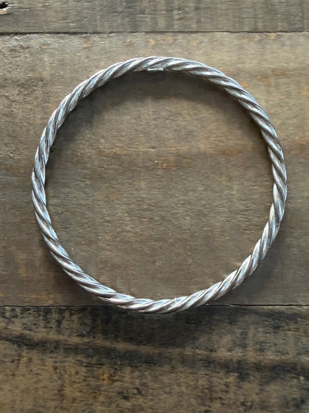 Vintage Sterling Silver Twisted Rope Bangle Bracelet
